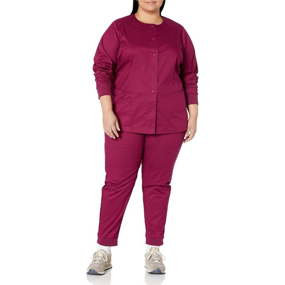 NWOT Plum‎ medical scrub jacket snap on front long sleeve pockets women 4X - Picture 3 of 8